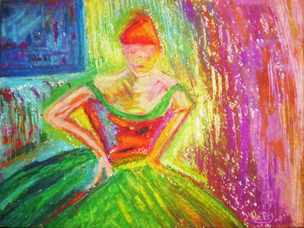 colorful pastel art of a dancer